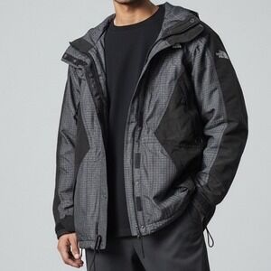 Black Grey Plaid Ski Snowboard Winter Jacket Men North Face Extreme Light 10